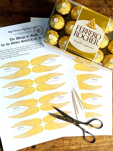 Golden Wings For A Snitch Printable Wings For Ferrero Rocher Snitches Payhip