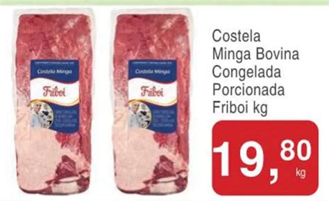 Costela Minga Bovina Congelada Porcionado Friboi 1kg oferta na Mineirão