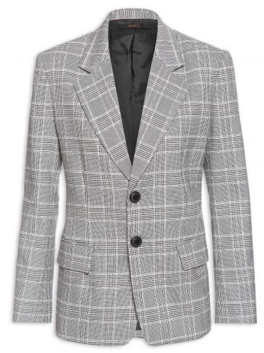 Blazer Xadrez Alfaiataria Lcecci Cinza Oqvestir