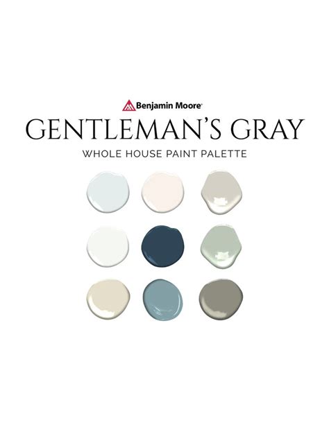 Benjamin Moore Gentleman S Gray Palette Chic Color Palette