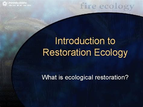 introduction  restoration ecology   ecological restoration