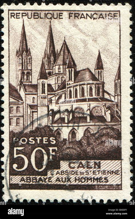 FRANCE CIRCA 1951 A Stamp Printed In France Shows Abbaye Aux Hommes