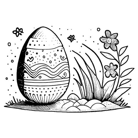 Easter Egg Coloring Page · Creative Fabrica