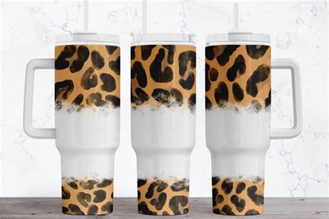 Leopard Print Tumbler Wrap Oz Quencher Graphic By Tanya Kart