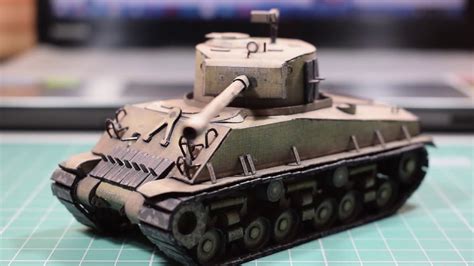 M4A3E8 Sherman 1 50 World Of Tanks Papercraft Tutorial YouTube