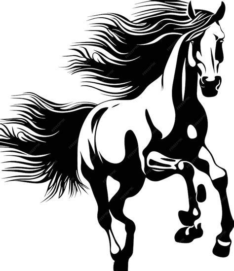 Premium Vector | Horse sketch in black and white