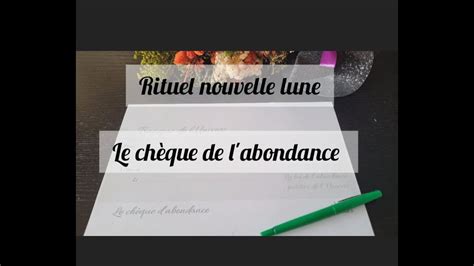 Chèque de l abondance Rituel à faire à chaque nouvelle lune YouTube