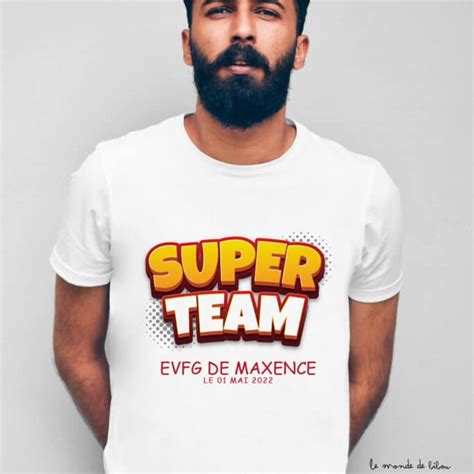 T Shirt EVJG Team Moustache Le Monde De Bibou