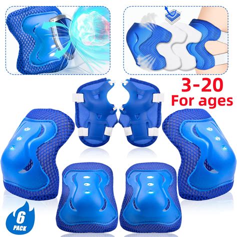 6 Pack Kids Protection Guard Set Knee Elbow And Wrist Protectors For