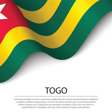 Bandeira Do Togo Em Fundo Branco Modelo De Vetor De Banner Ou Fita