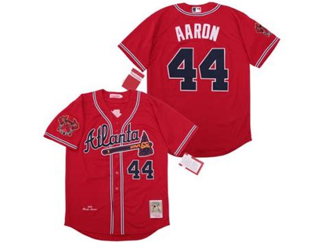 Atlanta Braves #44 Hank Aaron 1974 Red Throwback Jersey|AB44THR|Atlanta ...