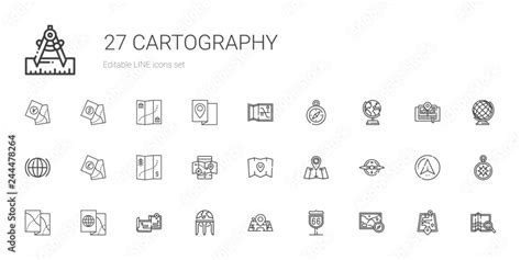 cartography icons set Stock Vector | Adobe Stock