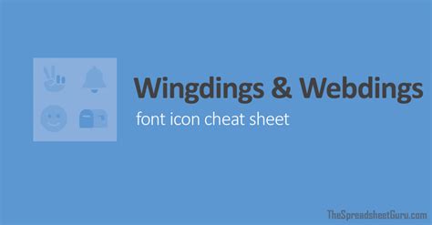 Wingdings Webdings Font Icon Character Map Printable Cheat Sheet