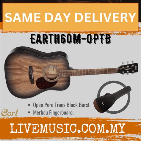 Cort Earth 60M Dreadnought Solid Top Acoustic Guitar With Bag