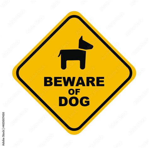 beware of dog vector sign Stock Vector | Adobe Stock