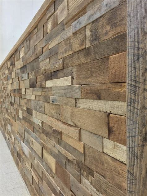 Reclaimed Barn Wood Stacked Wall Panels DIY by TheWorkshopByVWF