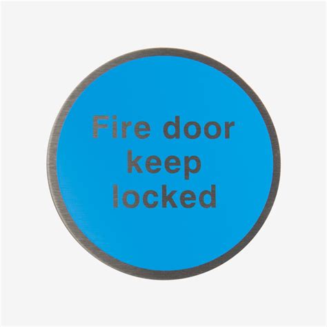 Fire Door Keep Locked Sign 76mm Diameter Self Adhesive Sss Harbrine