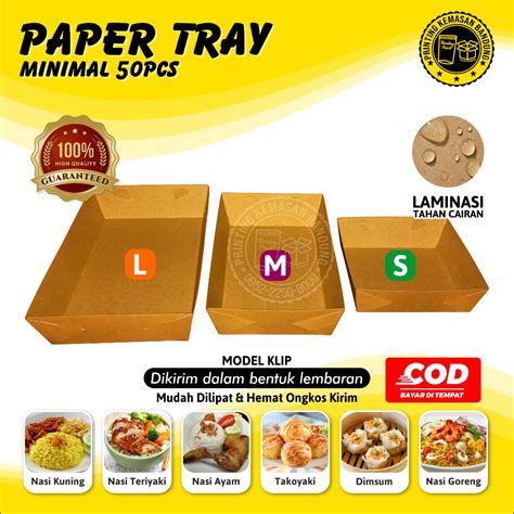 Jual Paper Tray Dine In Kraft 290gsm Piring Nampan Kertas Alas Tempat