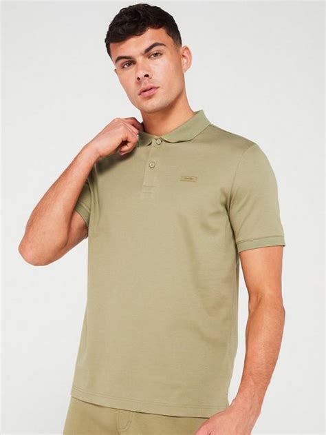 Calvin Klein Smooth Cotton Slim Fit Polo Shirt Light Khaki