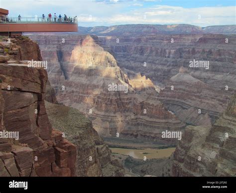 The Skywalk at the Grand Canyon Arizona looking down to the Colorado ...