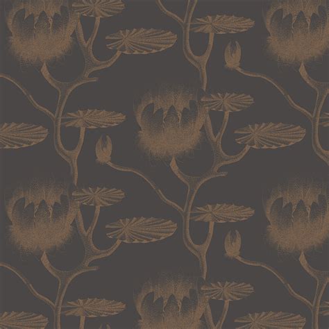 Lily By Cole Son Bronze Black Wallpaper Wallpaper Direct