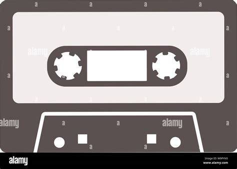 Simple Flat Black And White Audio Cassette Icon Or Symbol Vector Illustration Stock Vector Image