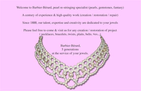 barbier bérard Specialist in the donning and rethreading of pearls and