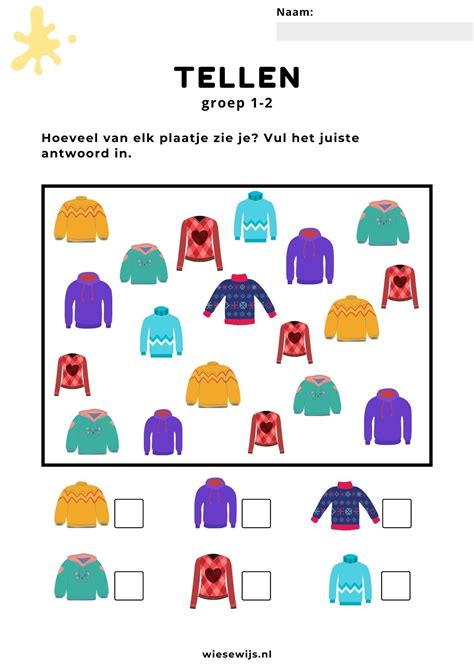 Werkblad Tellen Groep 1 2 I Spy Zoekplaat Thema Kleding Artofit