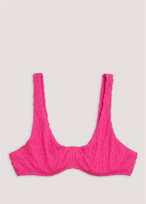 Pink Underwired Seersucker Bikini Top Matalan