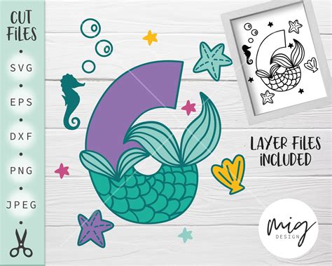 Th Birthday Mermaid Svg Mermaid Birthday Svg Mermaid Svg Etsy