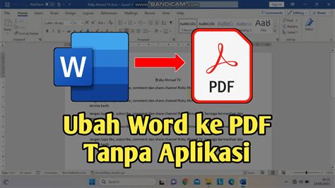 Cara Mengubah File Word Ke Pdf Tanpa Aplikasi Youtube