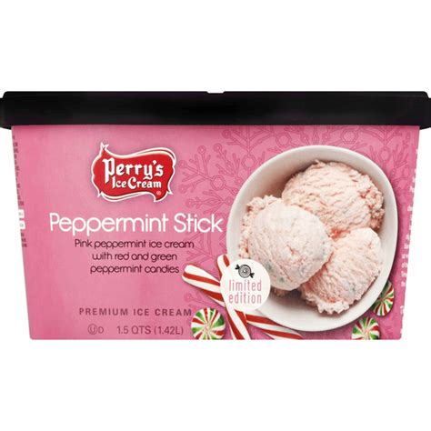 Perrys Ice Cream Ice Cream Premium Peppermint Stick Qt Instacart