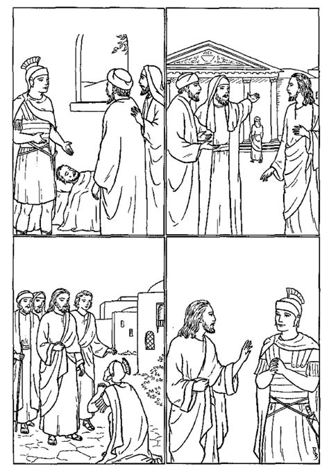 Jesus Heals The Centurions Servant Páginas Para Colorear De Biblia