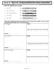 Comp Abs Val Ineq Quiz Form D Docx Form D Quiz Compound