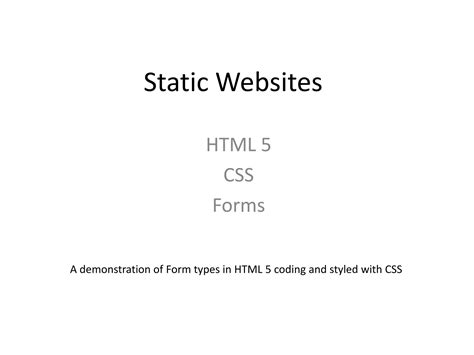 HTML5 - Forms | PPSX