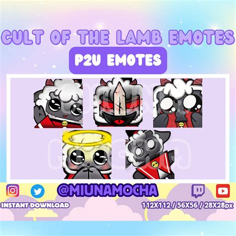 Cult Of The Lamb Emote Bundle For Twitch Discord Youtube Etsy