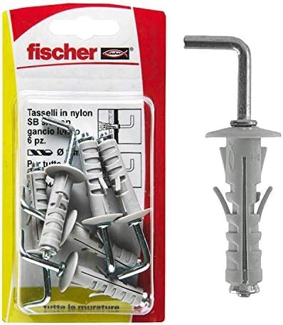 Fischer 6 Tasselli SB 9 Con Gancio Lungo Universali Per Il Fissaggio