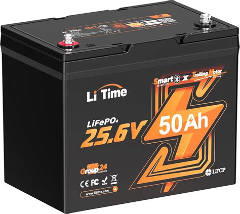 Amazon Litime 24v 50ah Tm リン酸鉄リチウムイオンバッテリー リモート操作可能 低温保護付き 50a充放電電流