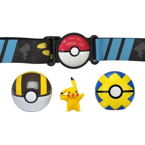 BANDAI Pokémon Ceinture Ultra Ball et Quick Ball et sa figurine 5 cm