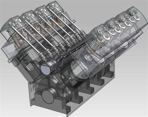 V8发动机模型UG设计