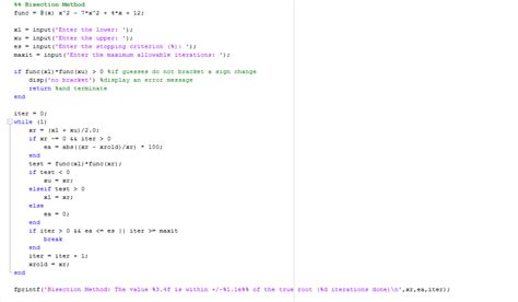 Solved Solve The Equation With Secant Method Using Matlab