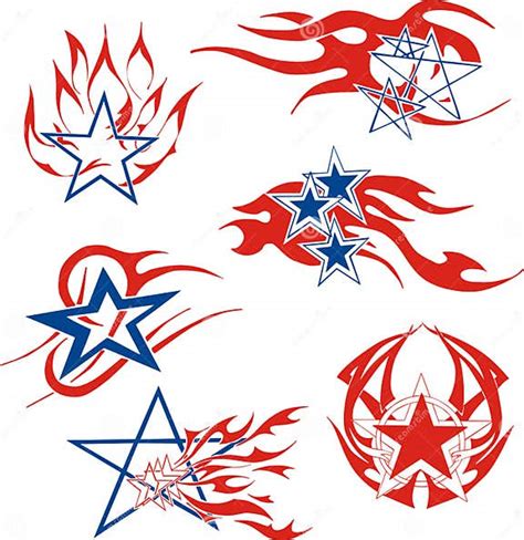 Set Of Star Flames Stock Vector Illustration Of United 28144853