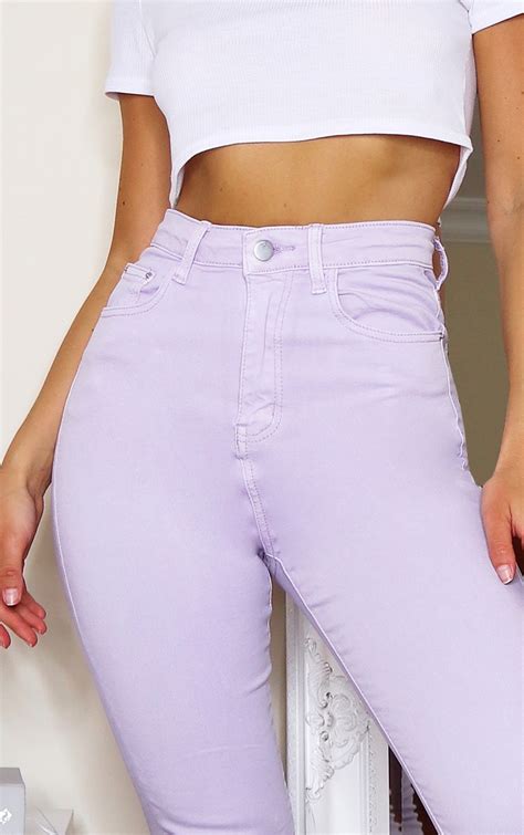 Prettylittlething Lilac 5 Pocket Skinny Jeans Prettylittlething Usa