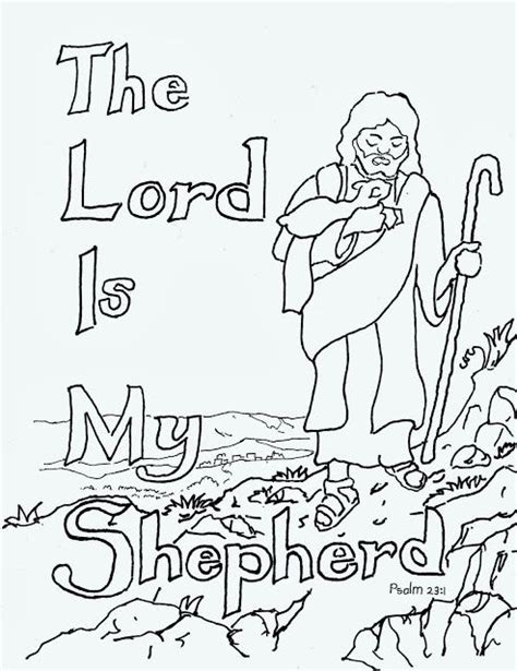 Coloring Pages for Kids by Mr. Adron: The Lord Is My Shepherd Free Kids Coloring Page | Bible ...