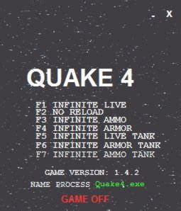 Quake 4 Trainer +7 v1.4.2 LIRW / GHL - download cheats, codes, trainers