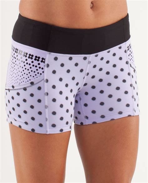 Lululemon Run Shorty Short High Noon Dot Lilac Black Lilac