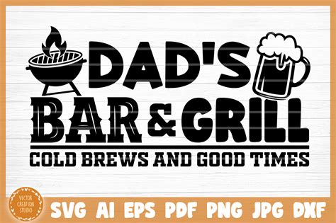 Dad S Bar And Grill BBQ SVG Cut File By VectorCreationStudio