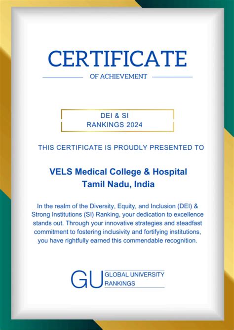 Ranking Awards And Accreditations Vels Medical College And Hospital