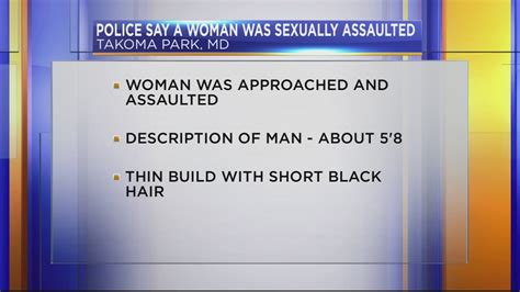 Takoma Park Police In Search For A Man Who Sexually Assaulted A Woman