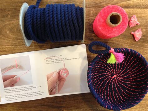 Coil Rope Bowl Tutorial And Materials Woven Rope Basket Etsy